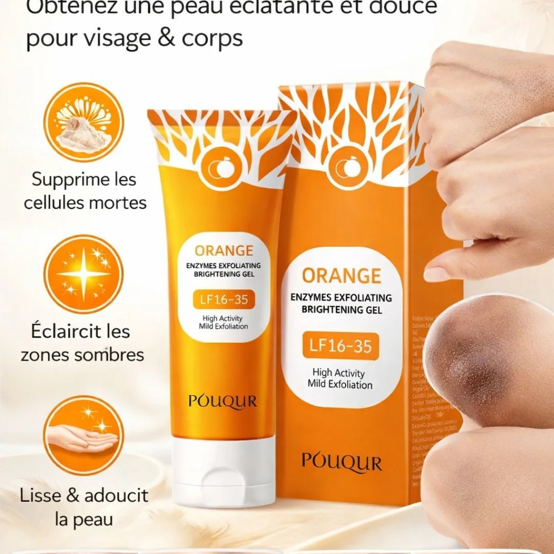 Gel exfoliant orange PEAUX MORTES ET TACHE NOIR ELIMINé 2 acheter 1 offert et une air pod offert