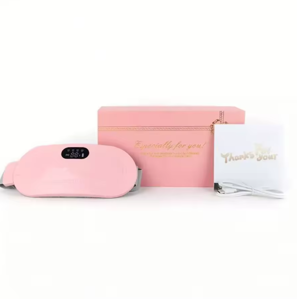 Ceinture de massage électrique rechargeable pour les règles, avec fonction de vibration et de chauffage pour soulager les maux de règles et garder la taille et l'abdomen au chaud. Cadeau pour les femmes