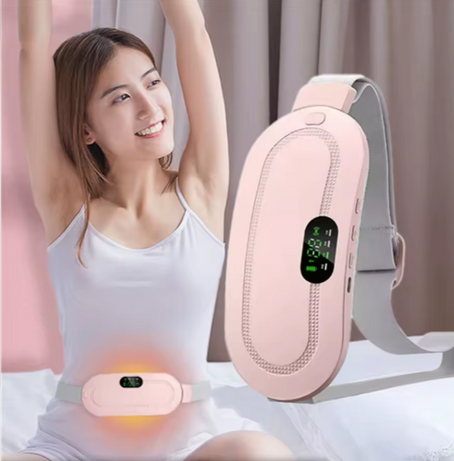 Ceinture de massage électrique rechargeable pour les règles, avec fonction de vibration et de chauffage pour soulager les maux de règles et garder la taille et l'abdomen au chaud. Cadeau pour les femmes