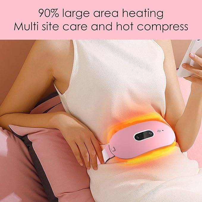 Ceinture de massage électrique rechargeable pour les règles, avec fonction de vibration et de chauffage pour soulager les maux de règles et garder la taille et l'abdomen au chaud. Cadeau pour les femmes
